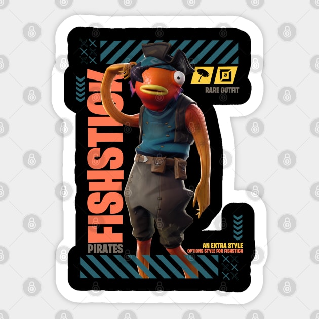 pirates fishstick skins Sticker by rezbilstore